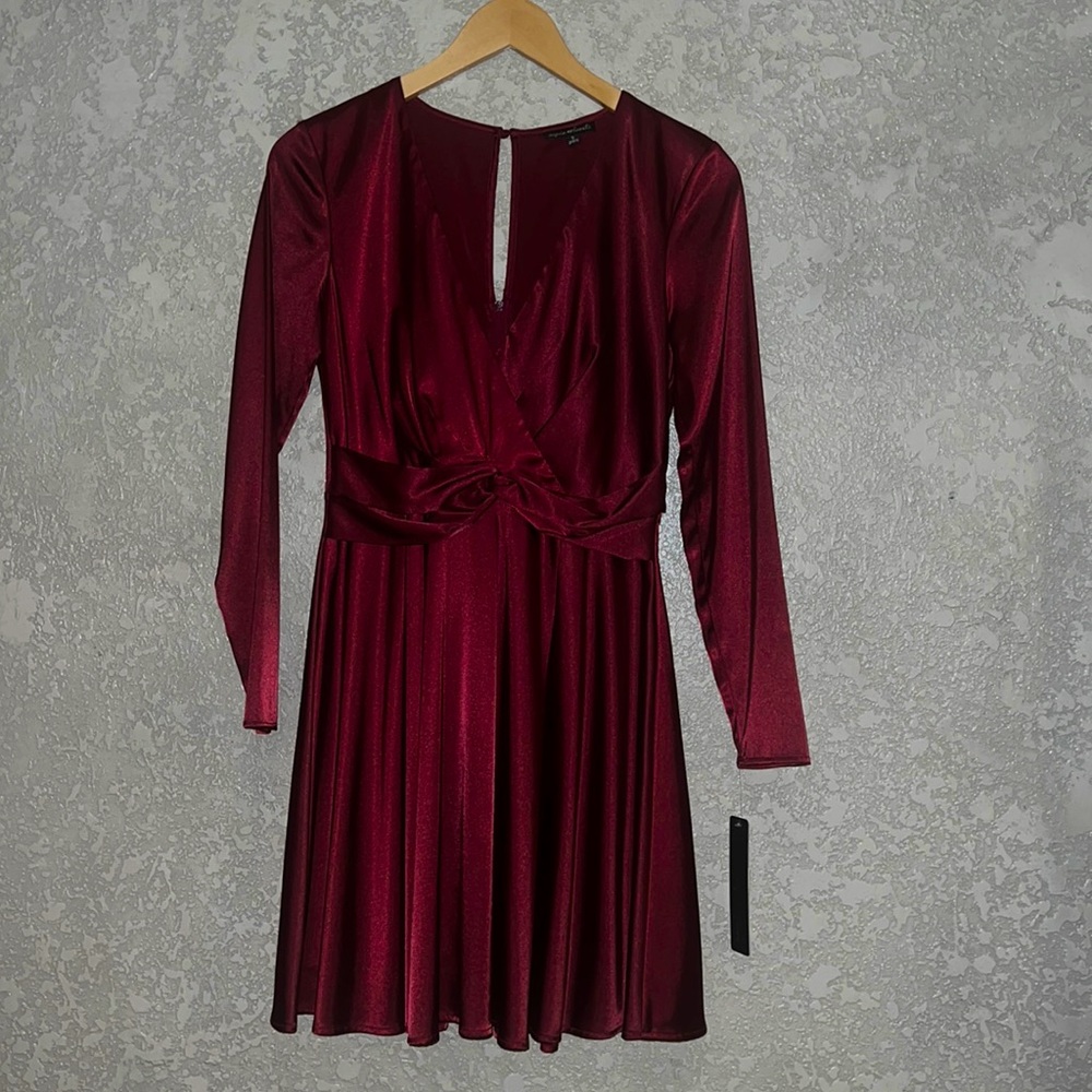 Juniors Deep Red Sequin Hearts Dress - Size 5